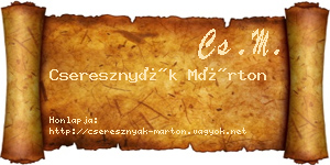 Cseresznyák Márton névjegykártya