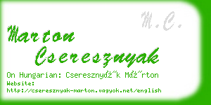 marton cseresznyak business card